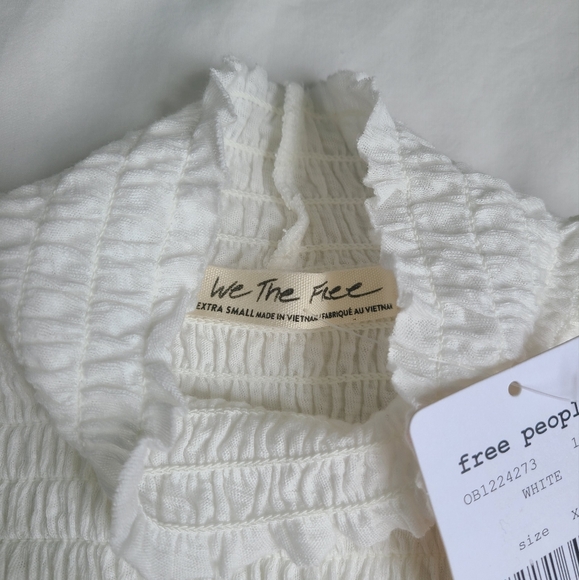 SALE!! NWT Free People Caroline Smocked Mock Neck Top - Picture 6 of 6